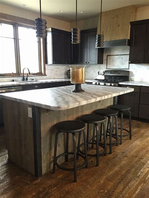 How big is an antique french kitchen table? Next Flip - rustic wood wrapped island - quick easy ...