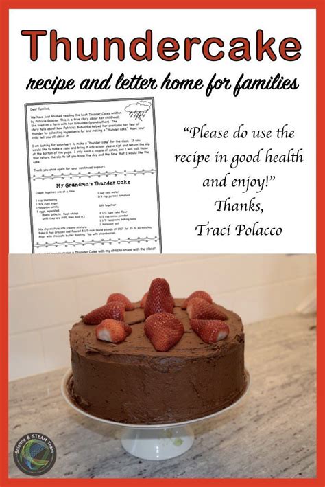 Thunder Cake Recipe Letter Requesting That Families Make A Cake For The Class Thunder Cake