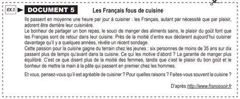Delf B1 Monologue Suivi Document 5 “les Français Fous De Cuisine