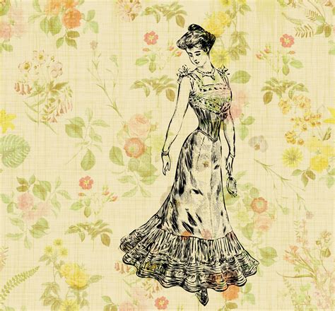 Vintage Lady Floral Background Free Stock Photo Public Domain Pictures