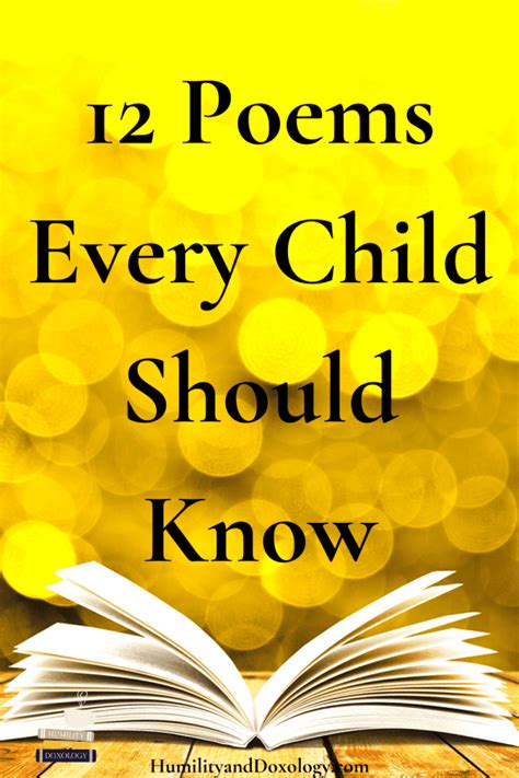 12 Poems Every Child And Adult Should Memorize And Know By Heart