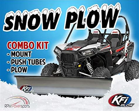 Kfi Atv Snow Plow Kit 60″ Blade Push Tubes And Mount 2011 2015 Polaris