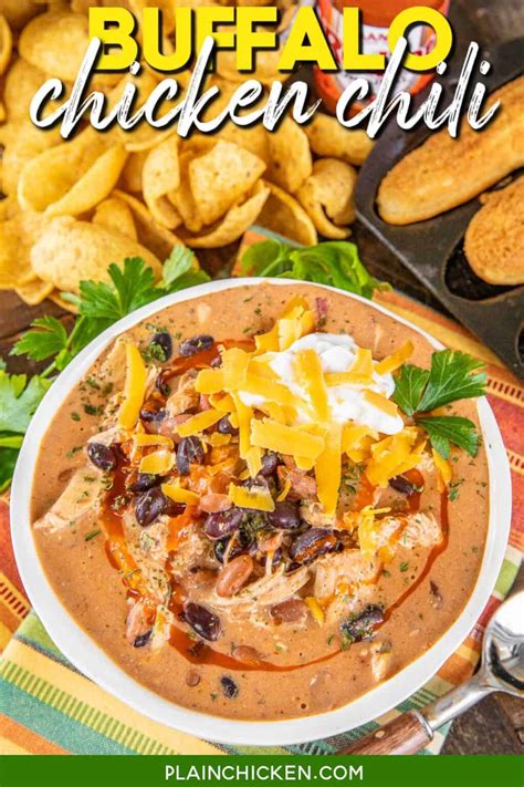 Slow Cooker Buffalo Chicken Chili Plain Chicken