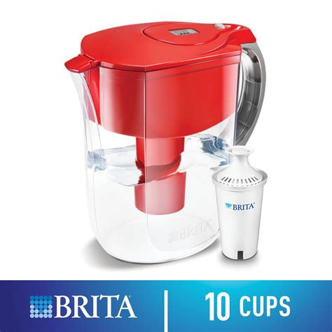 Brita Large Cup Water Filter Pitcher With Standard Filter BPA Free Grand Red Walmart