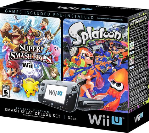 Nintendo Wii U 32gb Smash Splat Special Edition Deluxe Console Set