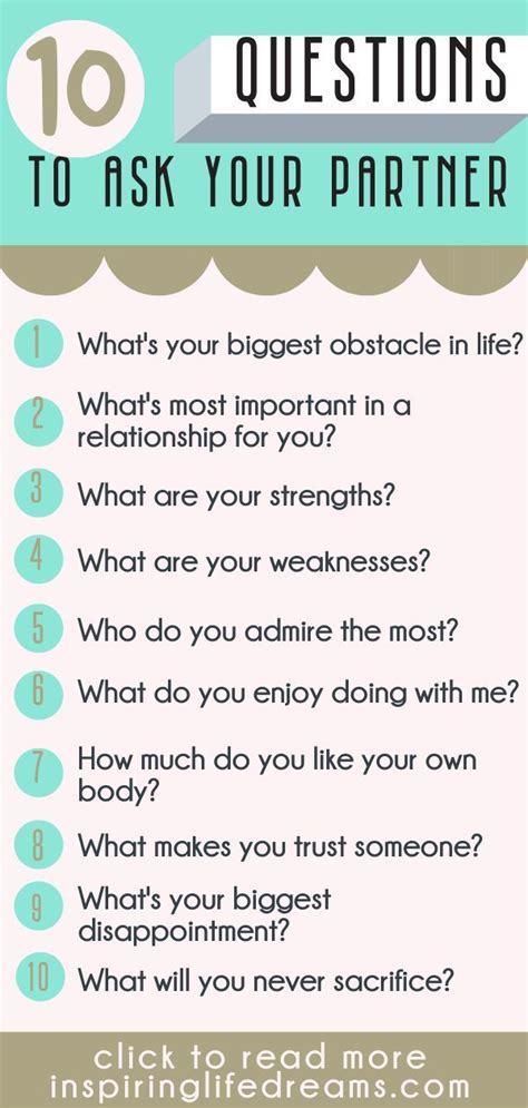 This is a great question for finding out a little more . 200 Fun Questions To Ask Your Spouse - Let The Fun Begin ...