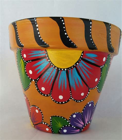 Mec clay is harvested from within the usa, and the cookware is handmade in the usa. Painted clay pot hand painted flowerpot patio decor painted