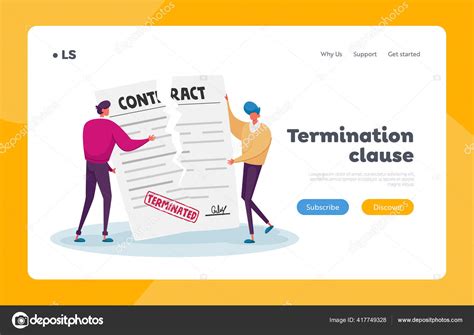 Contract Cancellation Agreement Termination Landing Page Template