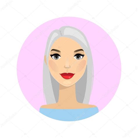 Cartoon Profile Picture For Girl Woman Avatar Vector Illustration