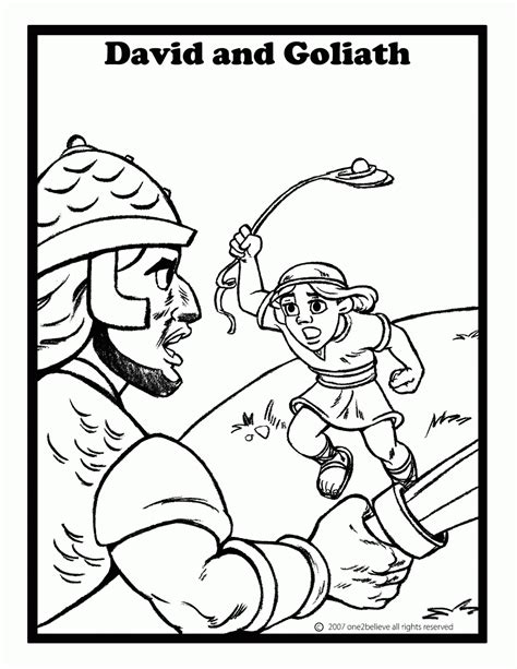 Free Printable Coloring Pages David And Goliath Coloring Home