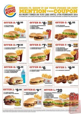 They've moved away from just standard whoppers, and now have salads, smoothies, and even coffee on the menu. Burger King January Coupon - http://slickdeals.co.nz/deals ...