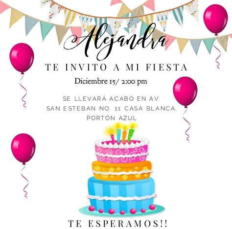 Fiesta Cumpleaños Invitación Digitales 3900 En Mercado Libre