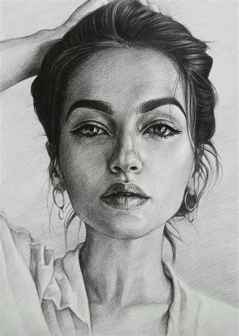Beautiful Portrait Drawing Woman Portrait Drawing Pencil Portrait
