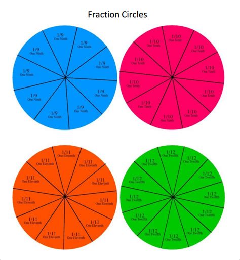 Fraction Circles Printable Pdf Printable Templates