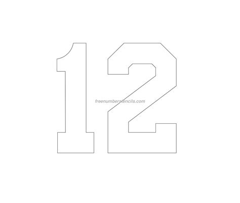 Free Football 12 Number Stencil