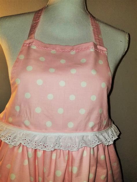 pretty pink polka dot apron