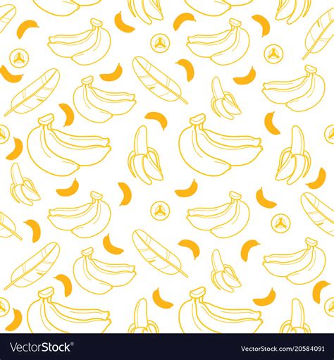 Banana Fruit Seamless Pattern Background Format Vector Image