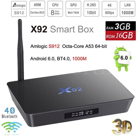 3gb Ram 16gb Tv Box Android 60 X92 Smart Mini Pc Amlogic S912 Octa