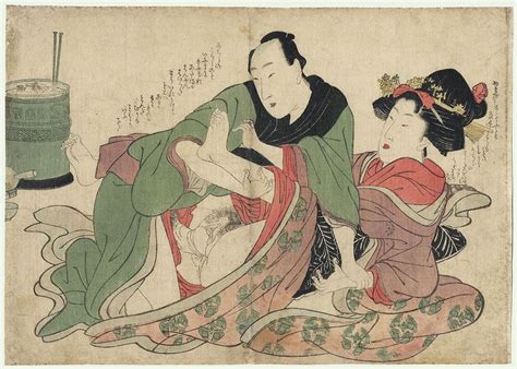 Antique Th Century Shunga By Shuncho Active Circa Japanese Woodblock Printing