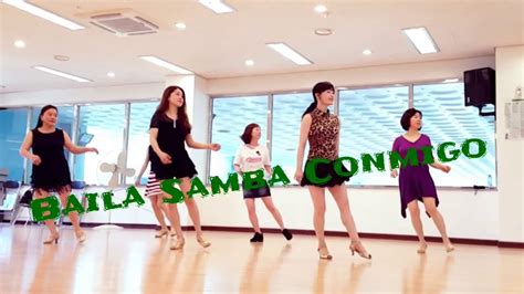 baila samba conmigo high beginner samba rhythm line dance demo and tutorial youtube