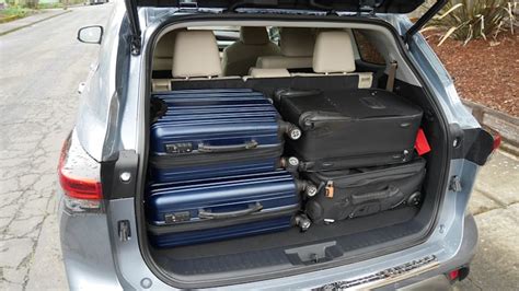 toyota highlander luggage test how much fits behind the third row autoblog