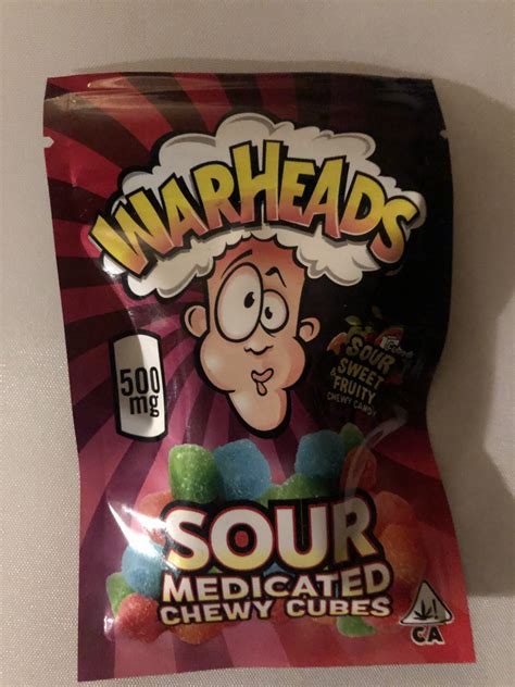 Warheads I Sour Medicated Chewy Cubes I 500 Mg Thc Bc Finest