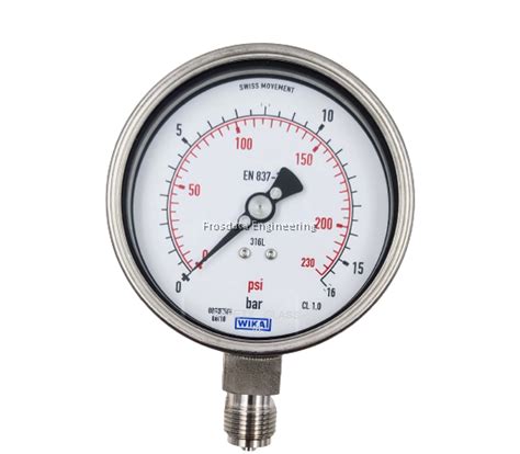 Wika Fully Stainless Steel Pressure Gauge 23250100 Withwithout