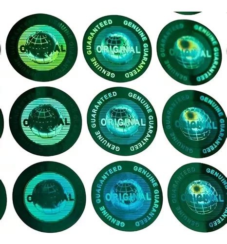 100 Etiquetas Holograma Stickers Seguridad Texto Original Meses Sin