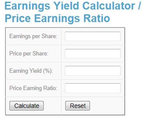 Check dividends per share calculator, its formula, significance & how to calculate. Earning Yield Calculator @ www.investingcalculator.org ...