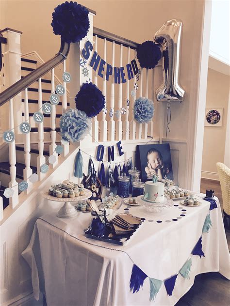 Dessert Table For Babys First Birthday Baby Boy Nautical Baby