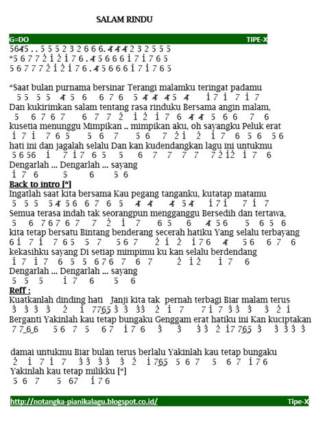 Check spelling or type a new query. Not Angka Pianika Lagu Tipe-X Salam Rindu