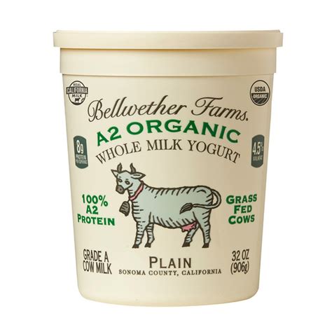 Bellwether Farms A2 Organic Whole Milk Yogurt Plain 32 Oz Delivery