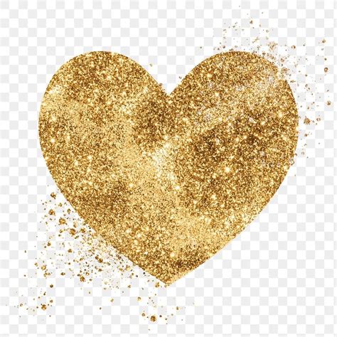 Glitter Png Gold Heart Symbol Free Image By Adj Gold