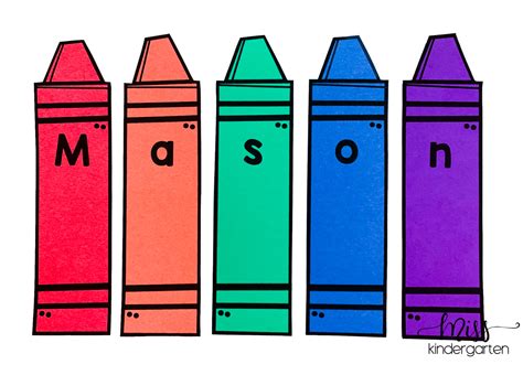 Crayon Box Name Craft Miss Kindergarten