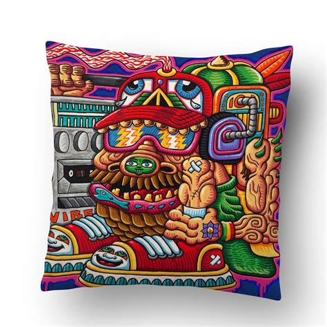 Ugly But Happy Pillow Chris Dyer X Vision Lab Visionary Art And
