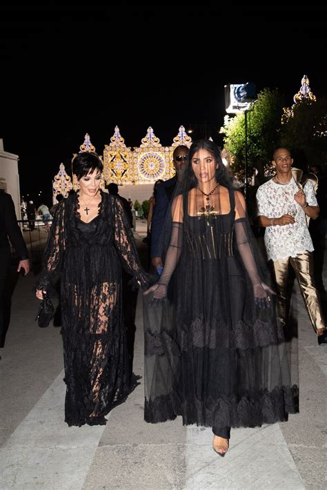 Kim Kardashian Channels Kourtneys Wedding Look At Dolce And Gabbana