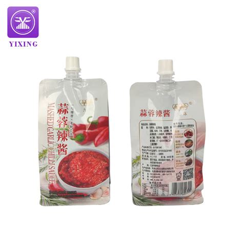 Oem Aluminum Foil Stand Up Tomato Sauce Spout Pouch Packaging Bag