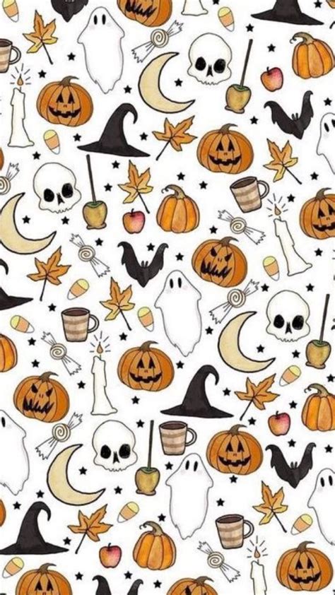 Halloween Cute Patterns Wallpapers Wallpaper Cave