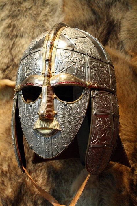They stretched their beloved lord in his boat, laid out by the mast, amidships, the great buried on an escarpment overlooking the estuary of the river deben in east anglia, the sutton hoo. Sutton Hoo helmet : ArmsandArmor