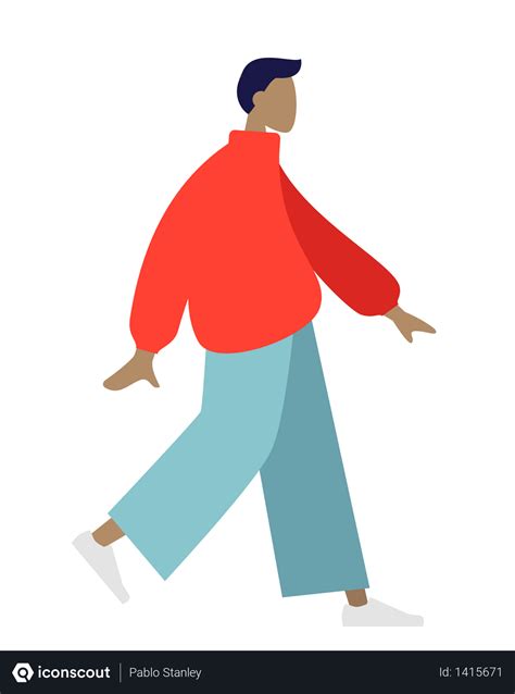 Free Walking Man Illustration Simple Illustration Character