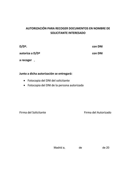 Modelo De Carta De Autorizacion Para Retirar Documentos Noticias Modelo