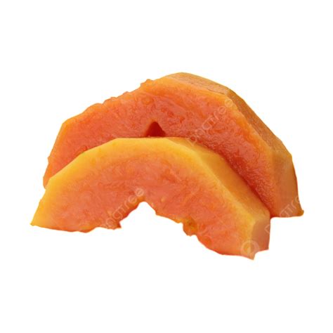 Two Papaya Fruit Slices Papaya Peeled Slice Png Transparent Image