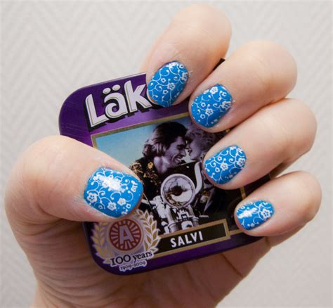 Blue Lace Base Orly Blue Collar Two Coats Pattern Konad Flickr