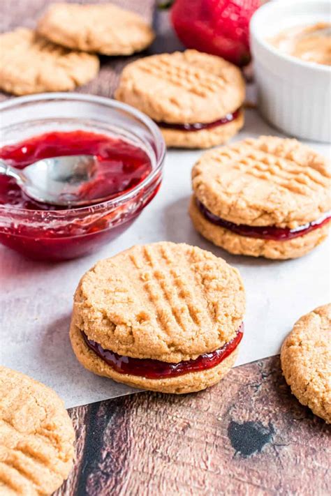 peanut butter and jelly sandwich cookies recipe shugary sweets