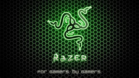 Green White Lighting Razer Logo In Hexagon Background Hd Razer