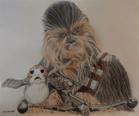 Chewbacca Porg Star Wars The Last Jedi Fan Arts Star Wars Universe