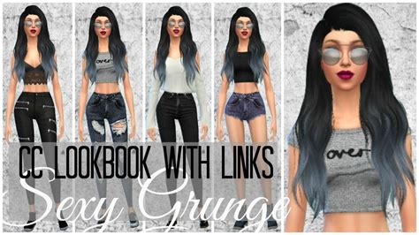 Sexy Grunge Lookbook With Cc Links L Sims 4 L Missrosefire