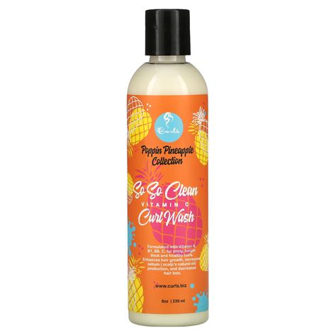 curls poppin pineapple collection so so clean vitamin c curl wash 8 oz 236 ml