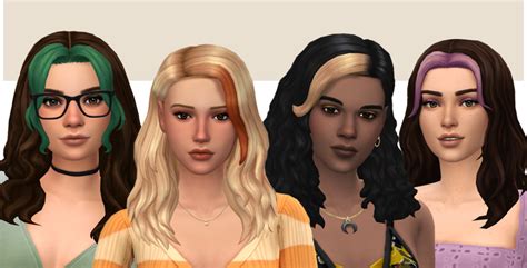 Hair Streak Overlays For 4 Hairs Part 2 Hair Streaks Sims Sims Hair