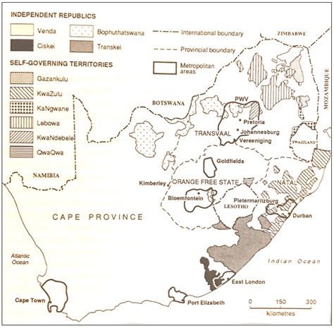 Map Of South African Metro Areas And The Apartheid Homelands Download